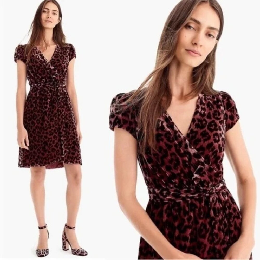 J. Crew Faux Wrap Drapey Velvet Dress Womens‎ 0 Pink Mob Wife Party NYE Event